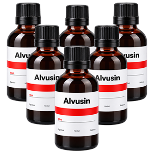 Six bottles of Alvusin